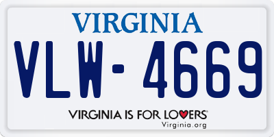 VA license plate VLW4669