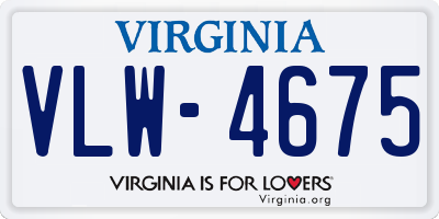 VA license plate VLW4675