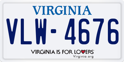 VA license plate VLW4676