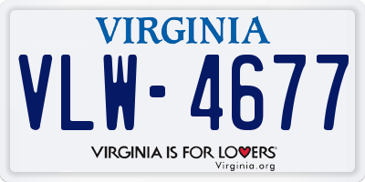 VA license plate VLW4677