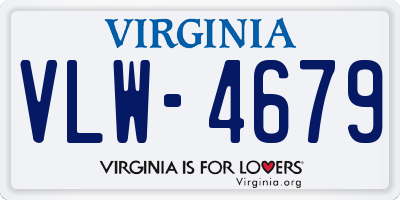 VA license plate VLW4679