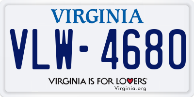 VA license plate VLW4680