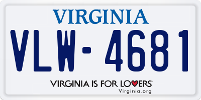 VA license plate VLW4681