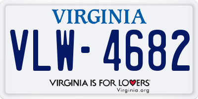 VA license plate VLW4682