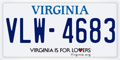 VA license plate VLW4683