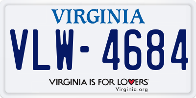 VA license plate VLW4684