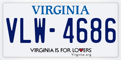 VA license plate VLW4686