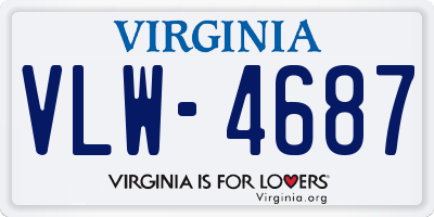 VA license plate VLW4687