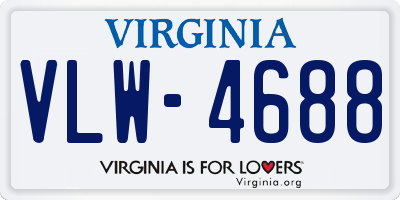 VA license plate VLW4688