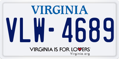 VA license plate VLW4689