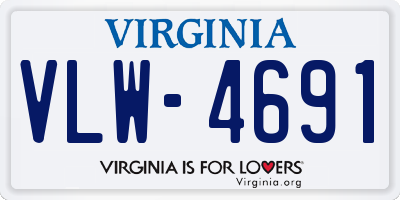 VA license plate VLW4691