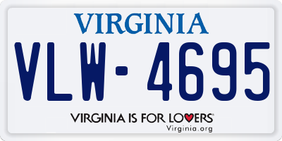 VA license plate VLW4695