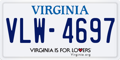 VA license plate VLW4697