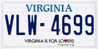 VA license plate VLW4699