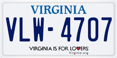 VA license plate VLW4707