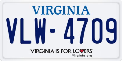 VA license plate VLW4709