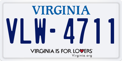 VA license plate VLW4711