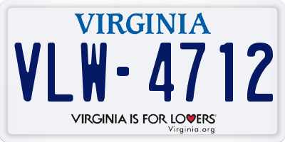 VA license plate VLW4712