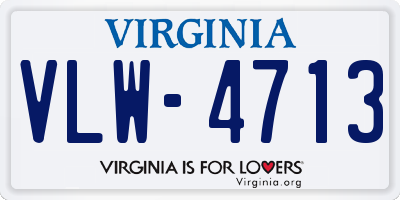 VA license plate VLW4713