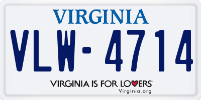 VA license plate VLW4714