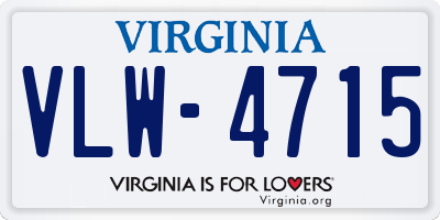 VA license plate VLW4715