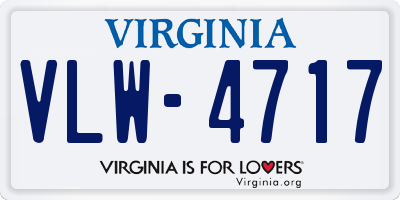 VA license plate VLW4717