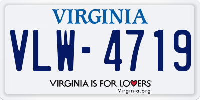 VA license plate VLW4719