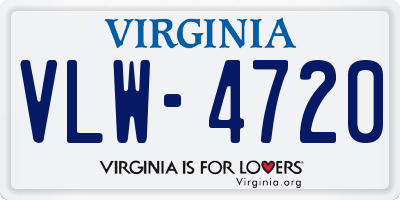 VA license plate VLW4720