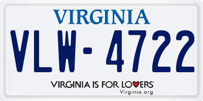 VA license plate VLW4722