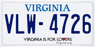 VA license plate VLW4726