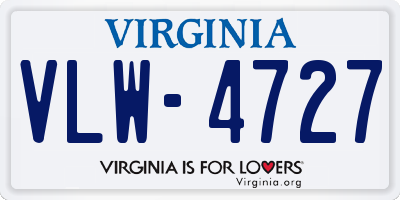 VA license plate VLW4727