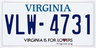 VA license plate VLW4731