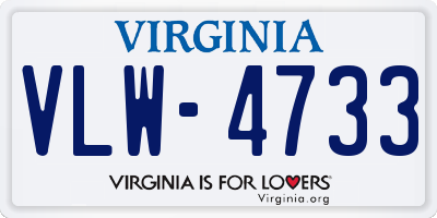 VA license plate VLW4733