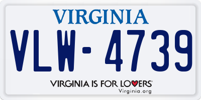 VA license plate VLW4739