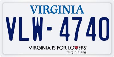 VA license plate VLW4740