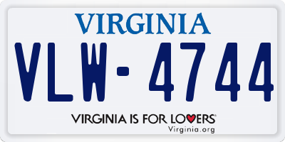 VA license plate VLW4744