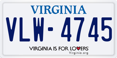 VA license plate VLW4745