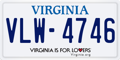 VA license plate VLW4746