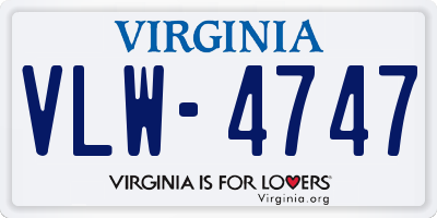 VA license plate VLW4747