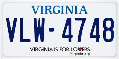 VA license plate VLW4748