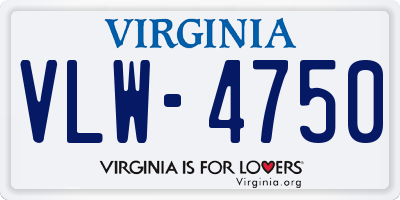 VA license plate VLW4750