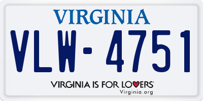 VA license plate VLW4751