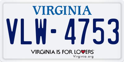 VA license plate VLW4753