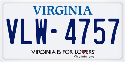 VA license plate VLW4757