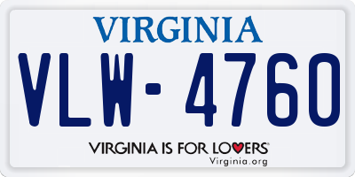 VA license plate VLW4760