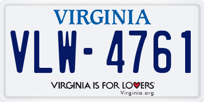 VA license plate VLW4761