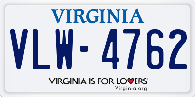 VA license plate VLW4762