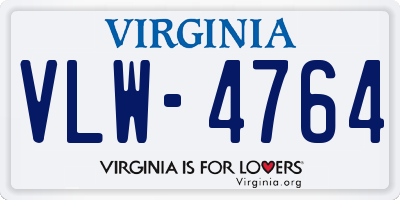 VA license plate VLW4764