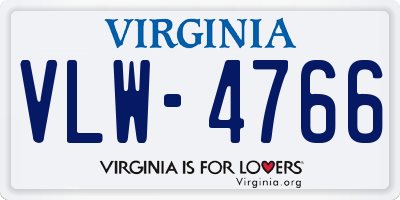 VA license plate VLW4766