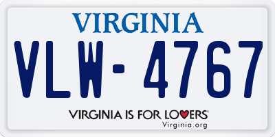 VA license plate VLW4767